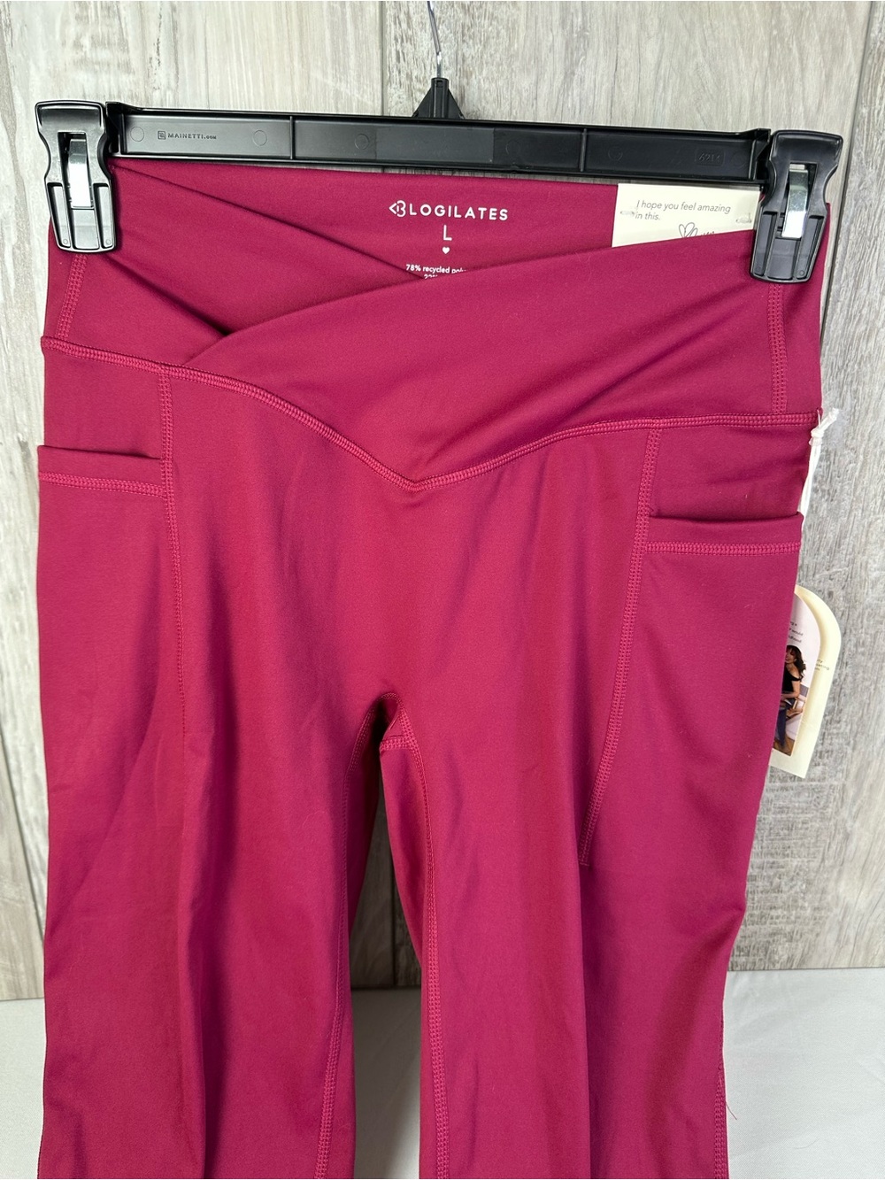 Blogilates Crisscross High-Waist Leggings in Berry